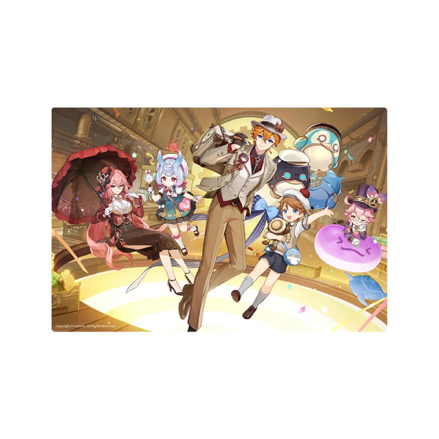 原神　額縁イラスト　　2セット 原神 カフェコラボ2023 特典チェキ風カード付き3点セット｜HAKUTEA