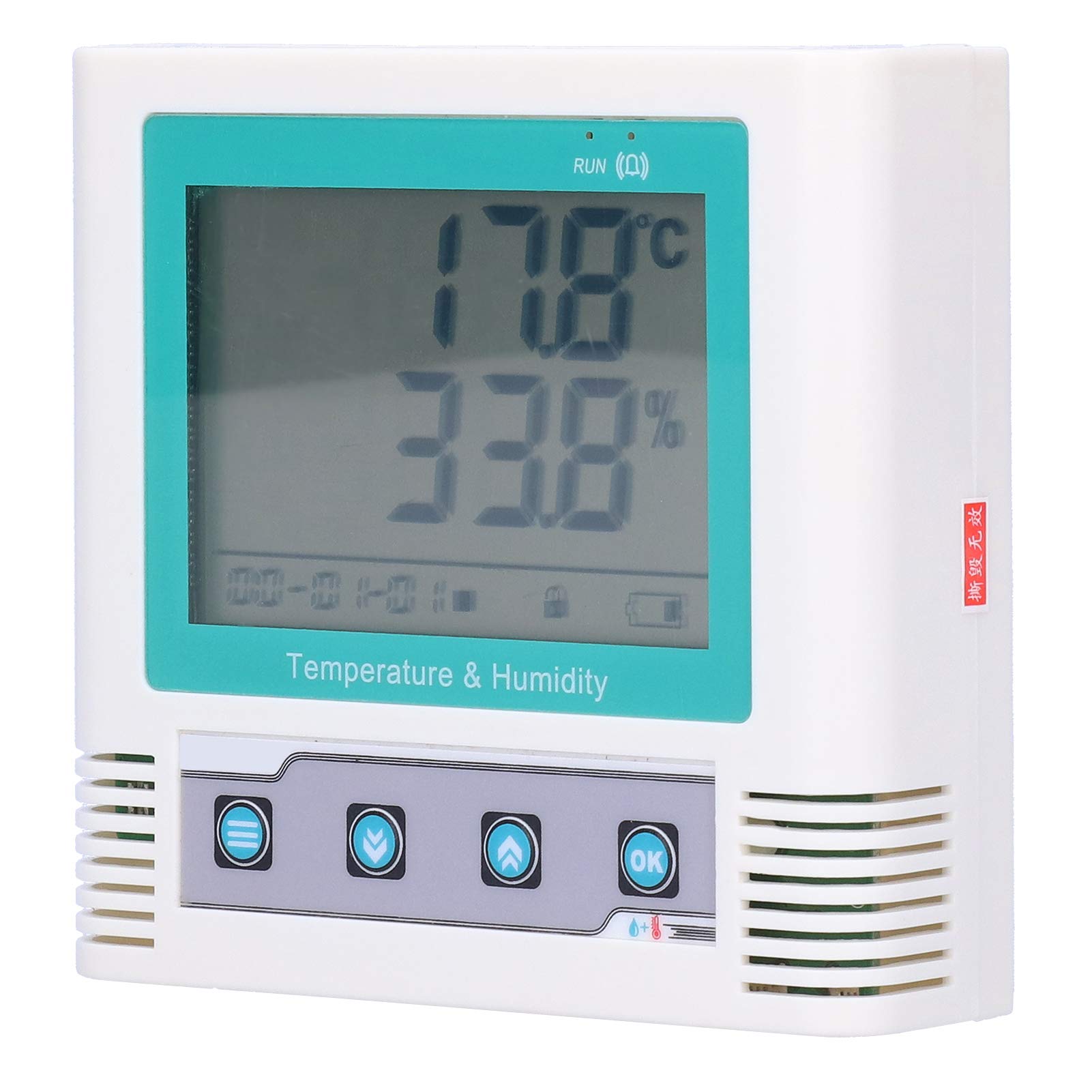 Cocoarm Digitaler Temperaturrekorder, ABS-USB-Feuchtigkeitsdatenrekorder mit LCD, 2,08 Millionen Gruppenspeicher, Hochpräziser Sensor, 4 °F Bis 140 °F, für Labore, Lagerbüros (208W-Gruppendaten)