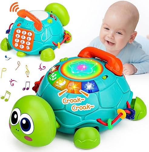 Miniatura 1 de Juguete de gateo para bebés de 6 a 12 meses, 8 en 1 juguete musical de aprendizaje de tortuga para bebés de 0-3-6 7 8 9 12-18 juguete educativo con