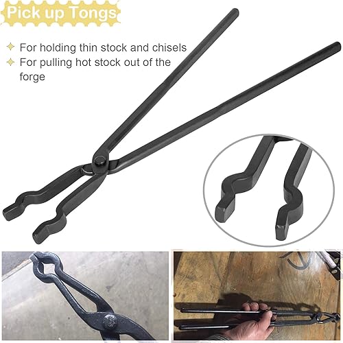 Miniatura 4 de Pinzas de herrero para principiantes, juego de herramientas de forja de herrero, pinzas de perno en V, pinzas de 38, 12, 58 y 14 de mandíbula plana