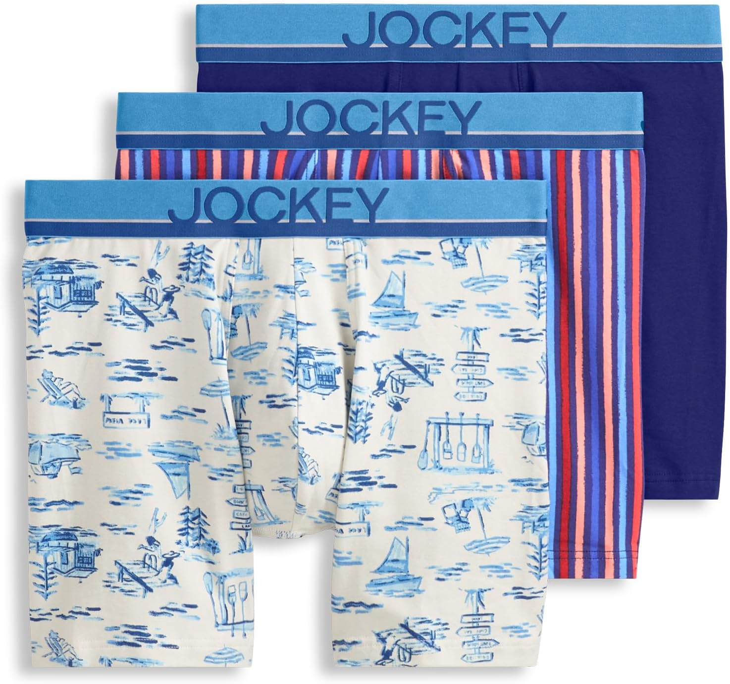 Jockey Men's Underwear True Style 6" Boxer Brief - 3 Pack