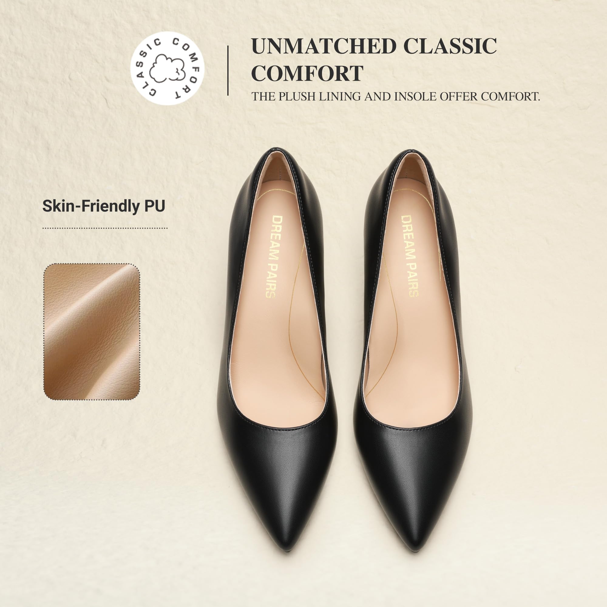 DREAM PAIRS Scarpe Tacco Spillo Donna Lavoro | Tacco spillo 8,5 cm, punta affusolata, supporto arco, suola antiscivolo, eleganti per ufficio.