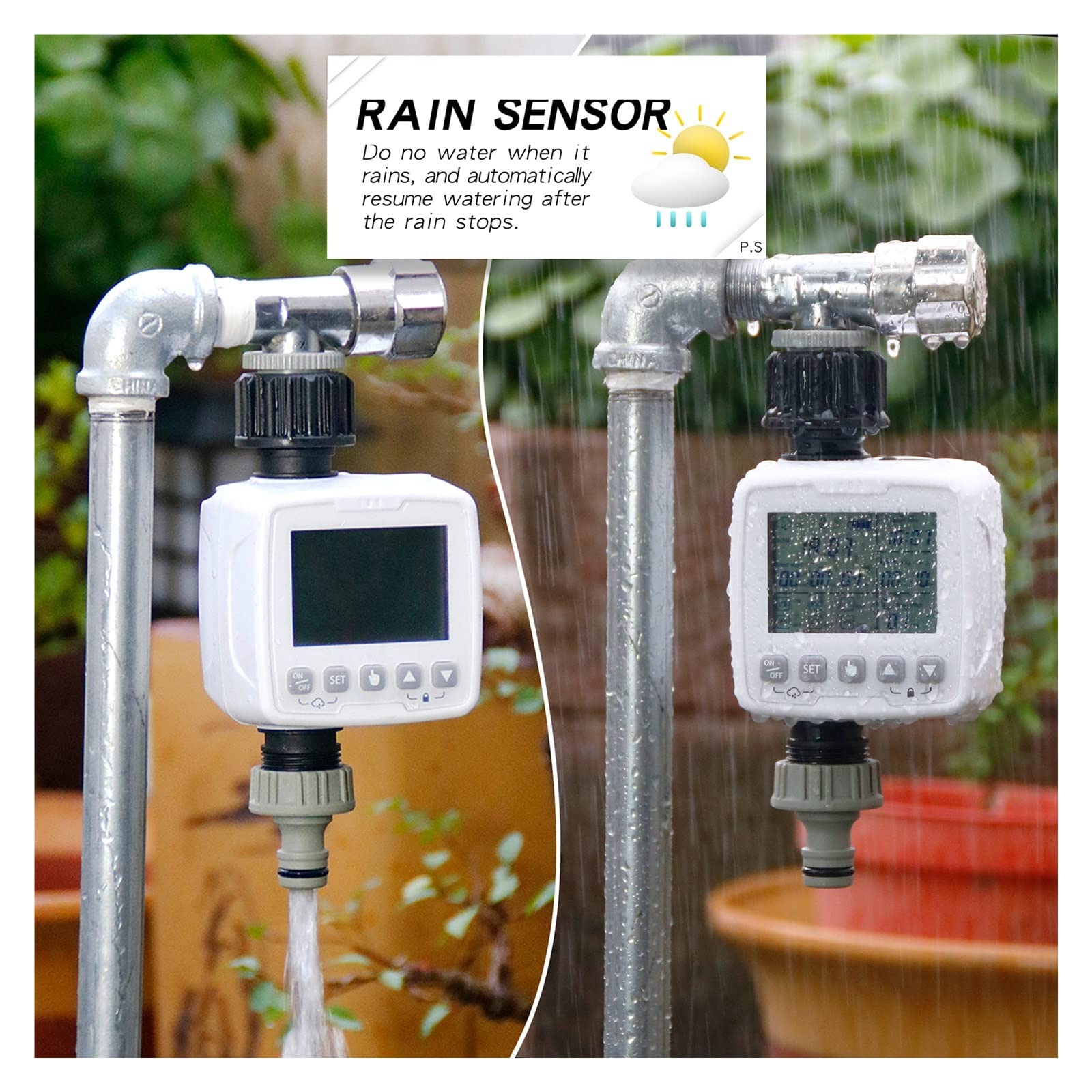Zestawy do automatycznego nawadniania kropelkowego Smart Garden Watering Timer Czujnik deszczu z 6 niezależnymi programami do automatycznego systemu nawadniania ogrodu do roślin doniczkowych ogrodowyc