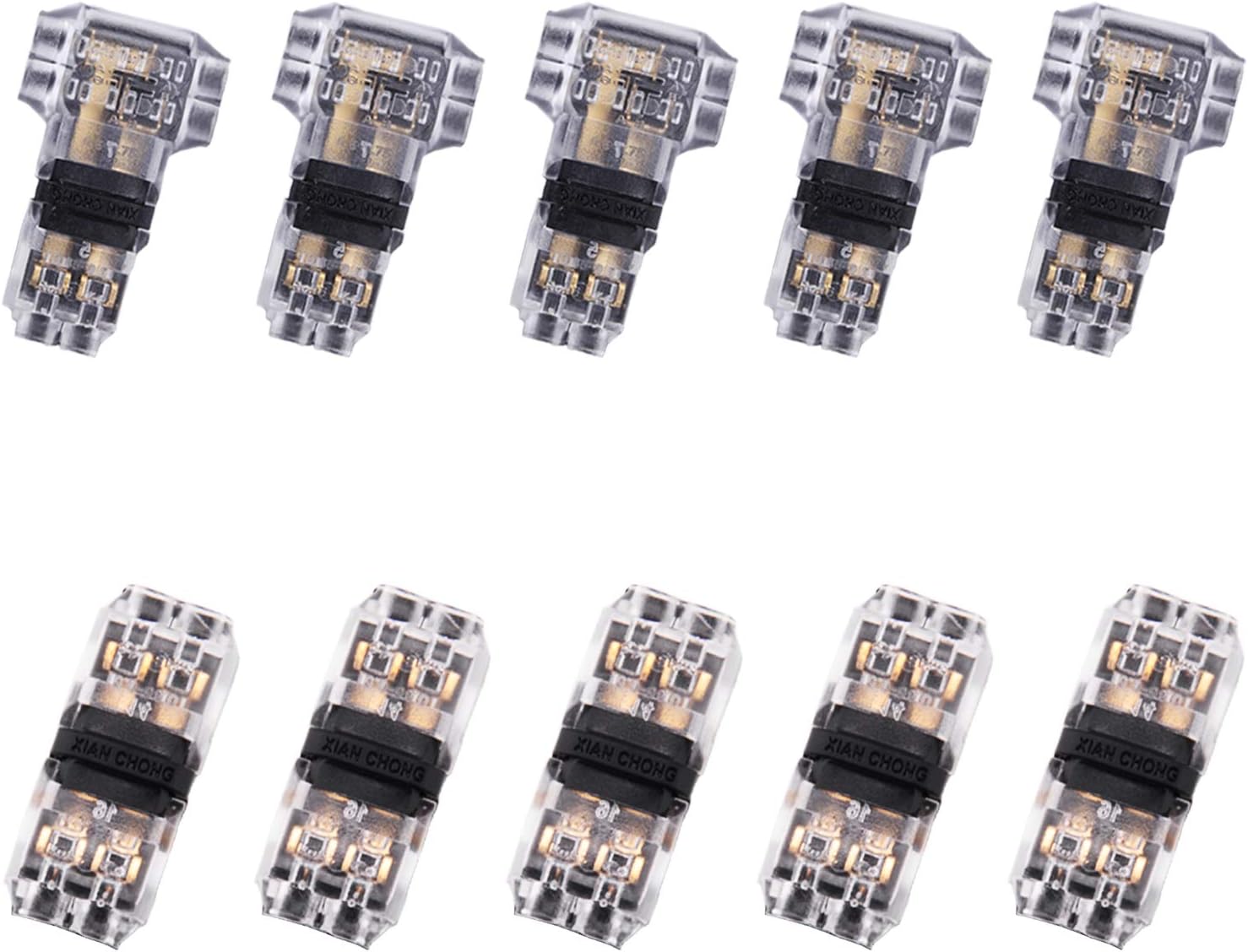 Brightfour Quick Splice Wire Connector - T Type Dual Way I Type Dual Way Solderless Connectors - Compatible with 24-20 AWG Cable for Tight-Fitting Automotive Uses (10 Pack Assortments)
