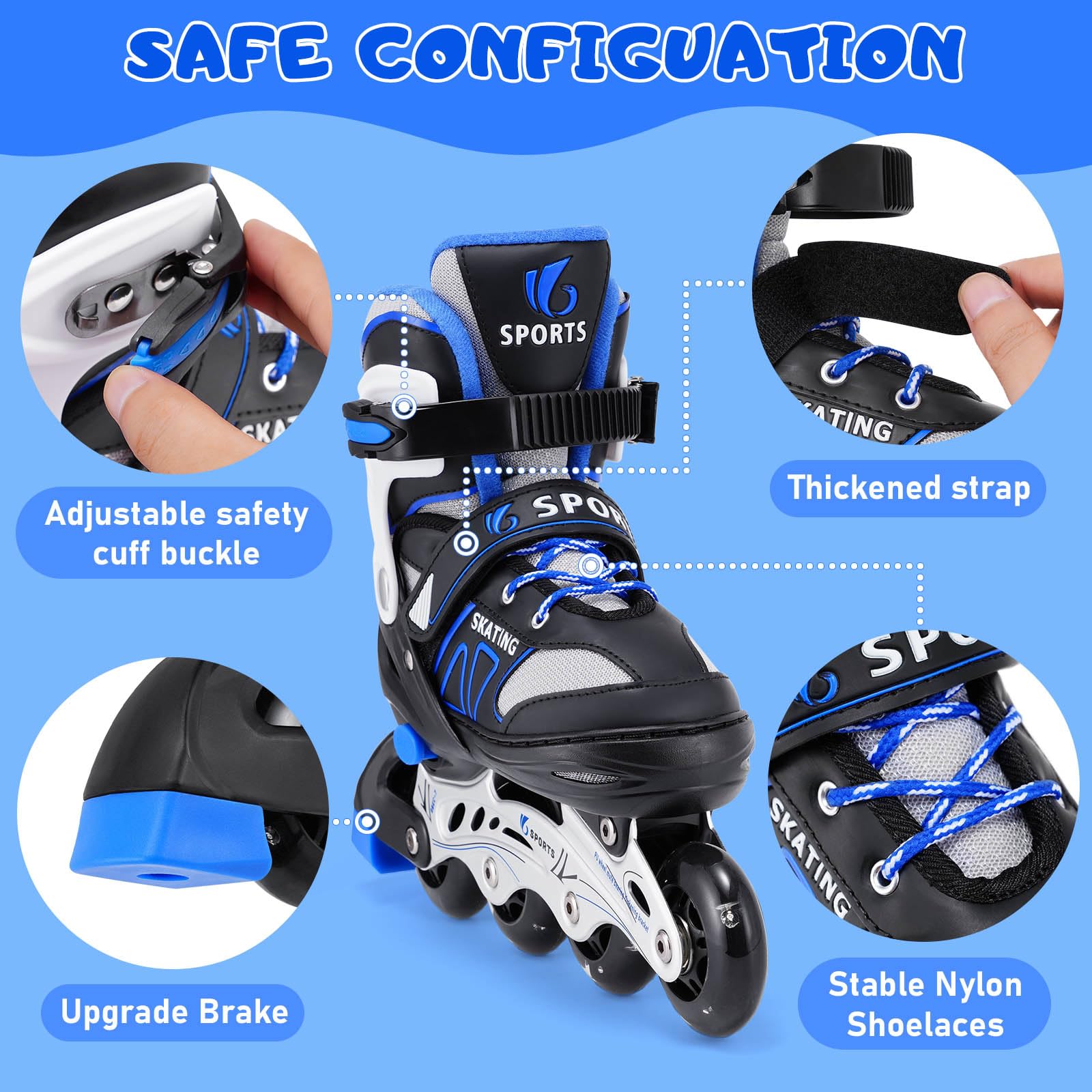 Pattini in Linea per Bambini, Pattini a Rotelle Regolabili Pattini a 4 Ruote per Ragazzi Principianti