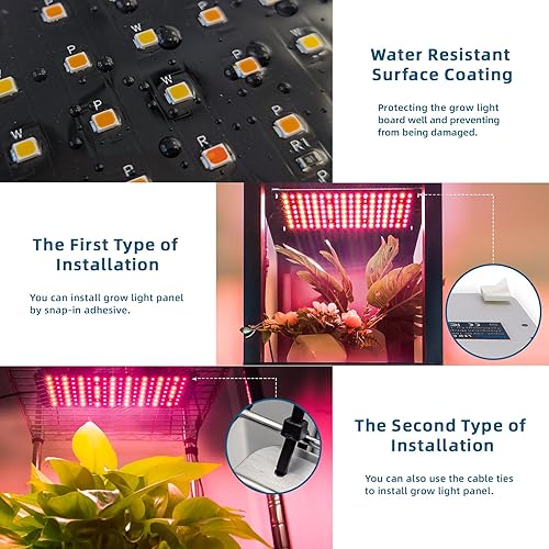 Miniatura 7 de Barrina T5 Luces de cultivo de 1 pie, paquete de 4 paneles de luz de cultivo ultrafinos, paquete de 2, luces LED de cultivo para plantas de