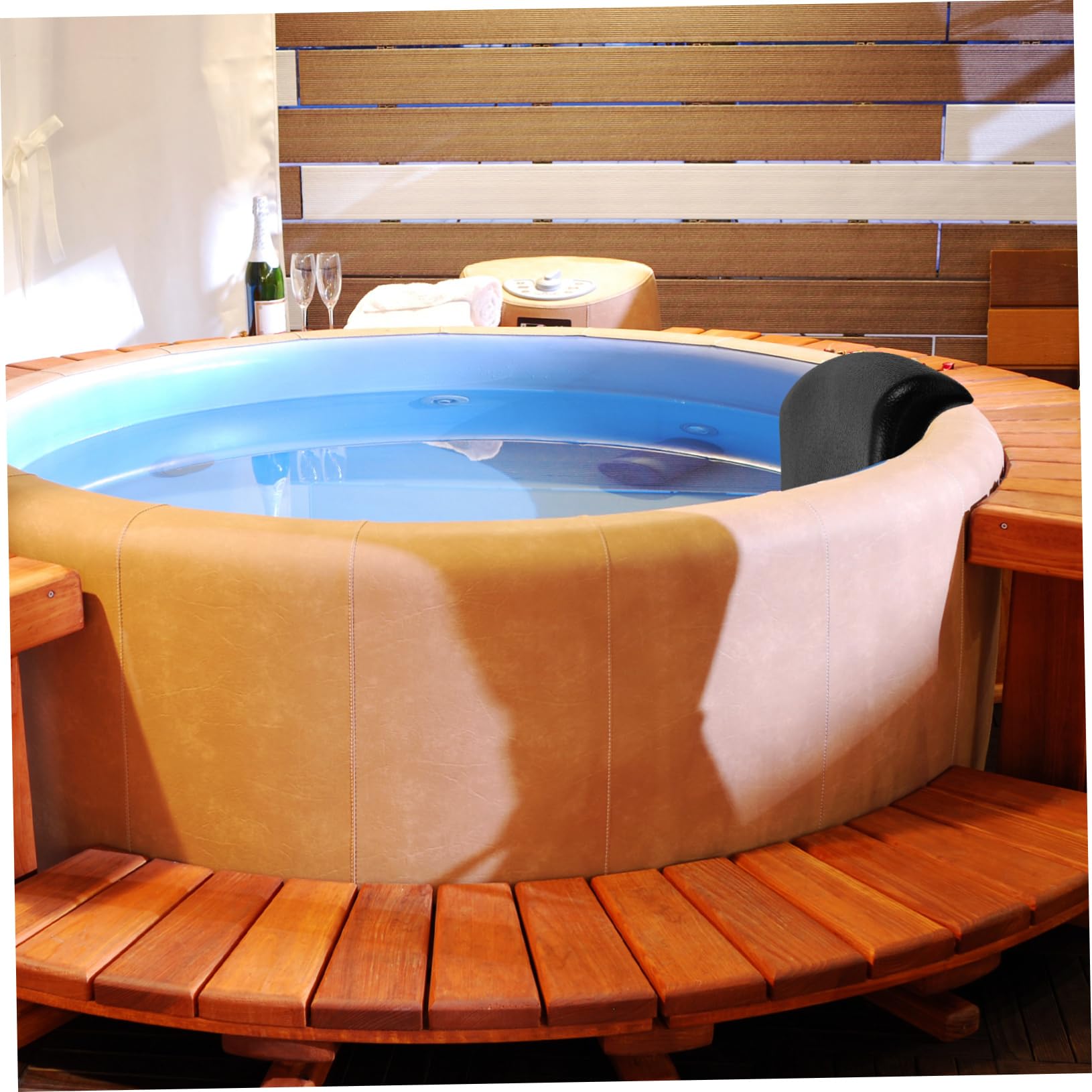 FOMIYES 3 Pièces Oreillers Moelleux Oreiller de Bain Coussin Relaxant Coussin Relaxation Appui-tête d'oreiller de Oreiller de Repose-tête de Unité Centrale Black