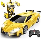 Transform Remote Control Car, RC Cars for Boys Age 3-5 6-8, One-Button Transform Toy Cars, 2.4GHz, 360° Spin, 1:16 Scale, Flashing Headlight,3-8 Year Old Grandkids Christmas Birthday Gifts