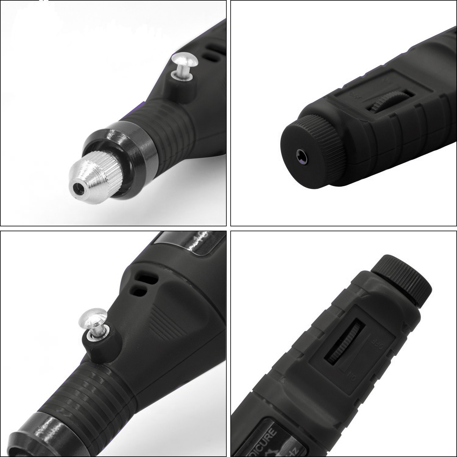 Nail Drill, 6 in 1 Professional Pen Shape Electric Nail File Manicure Pedicure Kit Handpiece Grinder with Polishing Tools(Black)