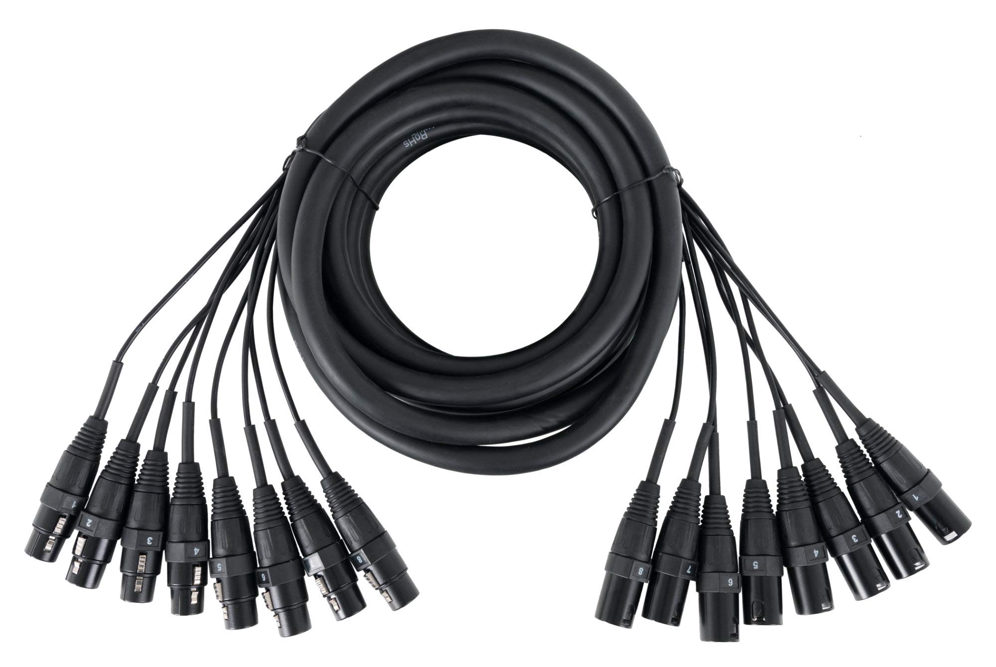 Pronomic Stage MX8/0-5 Sub-Multicore XLR 5m 8-way Male to Female Multicore Cable for Studio & Stage - Black