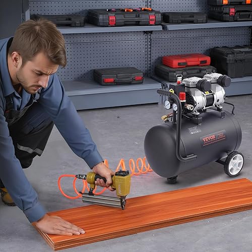 Miniatura 8 de VEVOR Compresor de aire, tanque de acero de 8 galones, 1HP 2.2 CFM@90 PSI Compresor de aire libre de aceite y presión máx. 120PSI, compresor