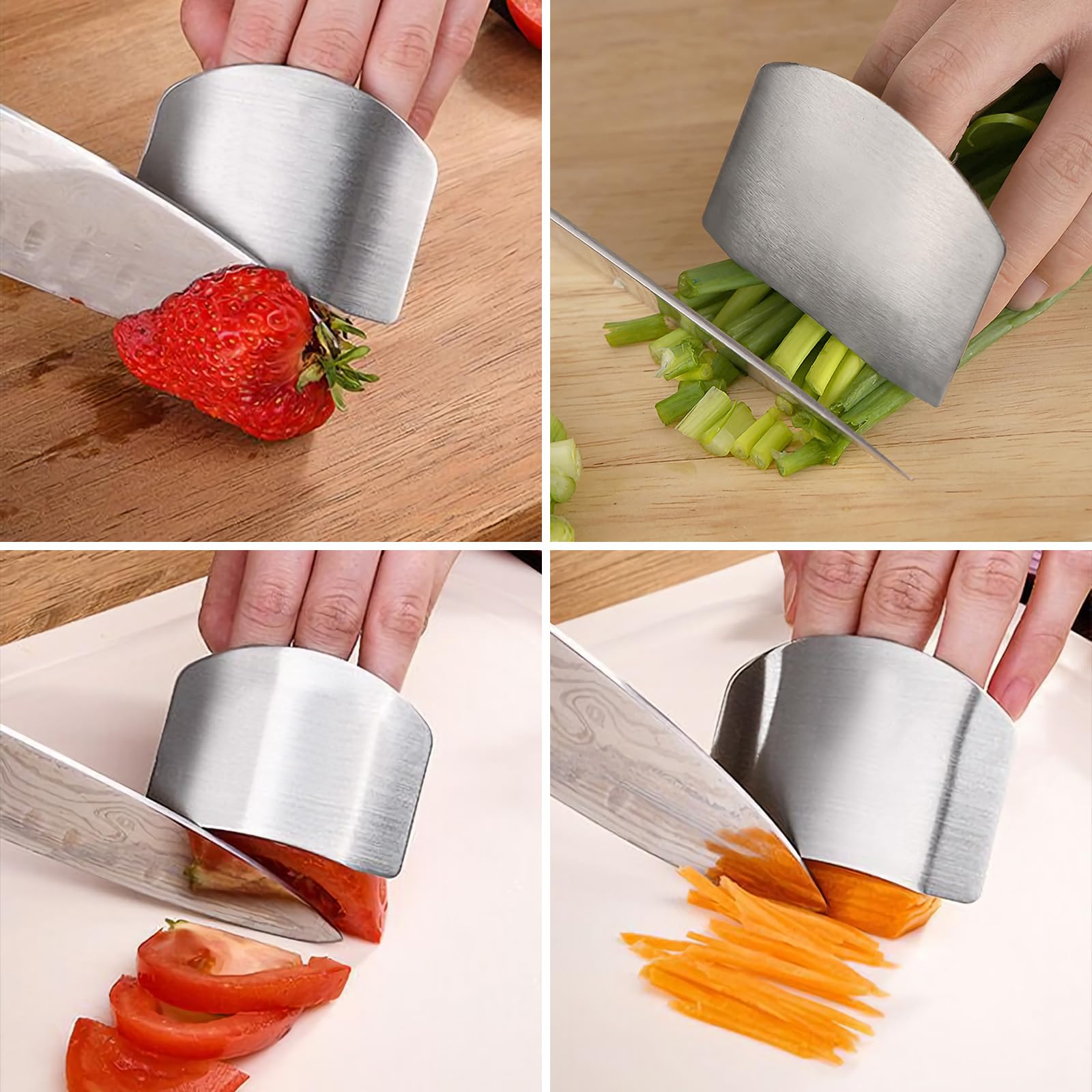 Protector de dedos para cortar alimentos de acero inoxidable