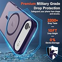 Vista 1661 de SUPFINE Funda magnética para iPhone 11 (compatible con MagSafe) (protección contra caídas de grado militar), translúcida mate a prueba de golpes