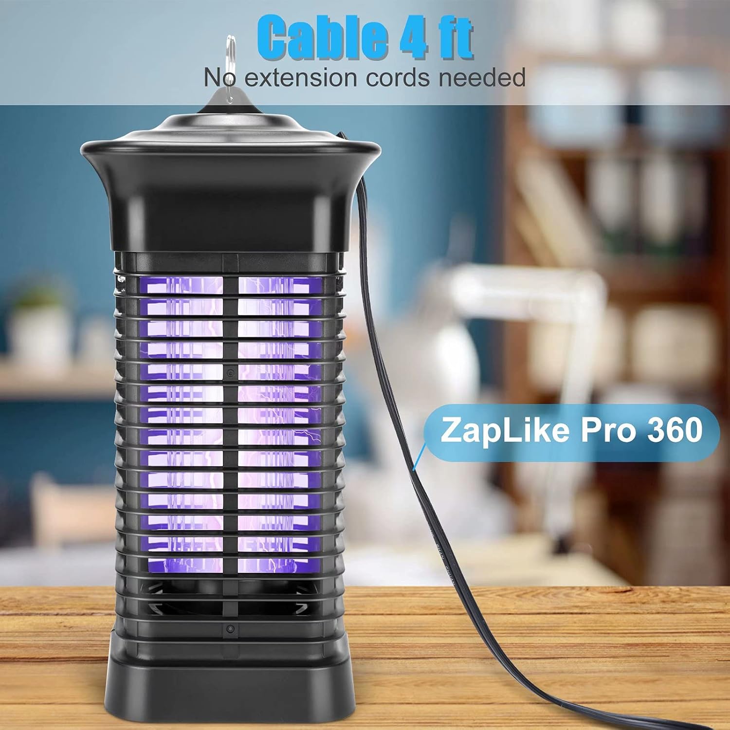 Bug Zapper, 4000V High Powered Electric Mosquito Zapper, Fly Trap for Indoor and Outdoor, Waterproof Mosquito Killer with 15W Mosquito Light Bulb for Home, Bedroom, Kitchen, Office, Backyard, Patio… : Garden & Outdoor