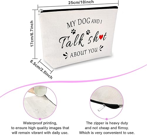 Miniatura 2 de Sfodiary Bolsa de maquillaje para amantes de los perros, regalo con temática de perro, regalo para mamá, regalo para dueños de perros, regalo para