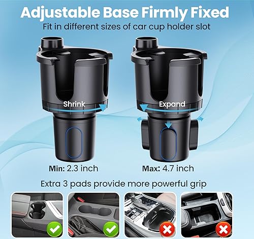 Miniatura 3 de Soporte magnético para tazas para teléfono, altura ajustable, cuello largo, soporte para teléfono celular con base expandible, soporte de asiento de