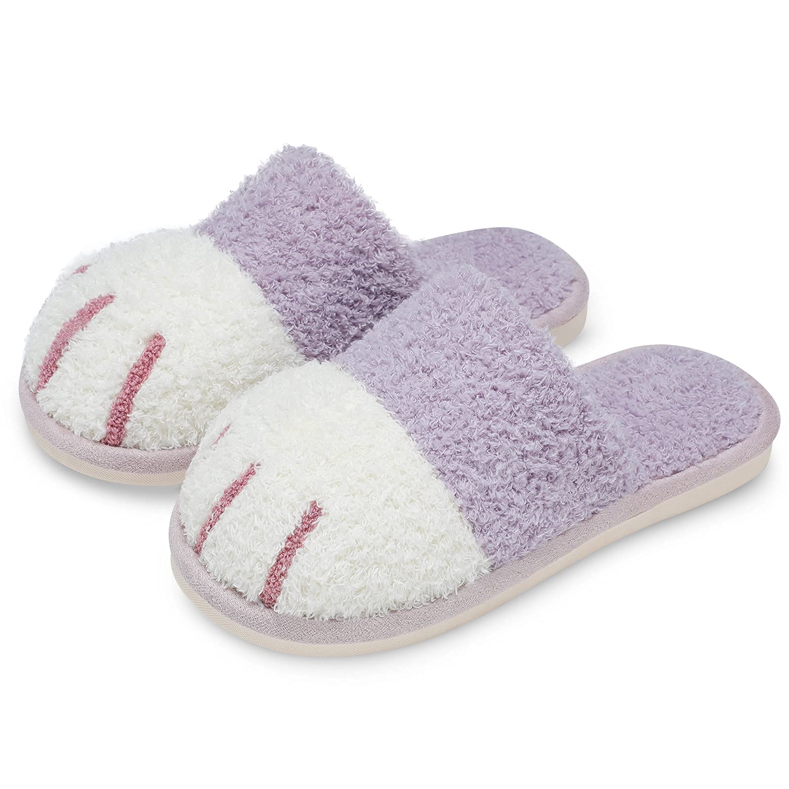 SINNO Cute Animal Slippers for Women Indoor Outdoor Memory Foam House Slipper Soft Warm Cozy Fuzzy Bedroom Non-Slip