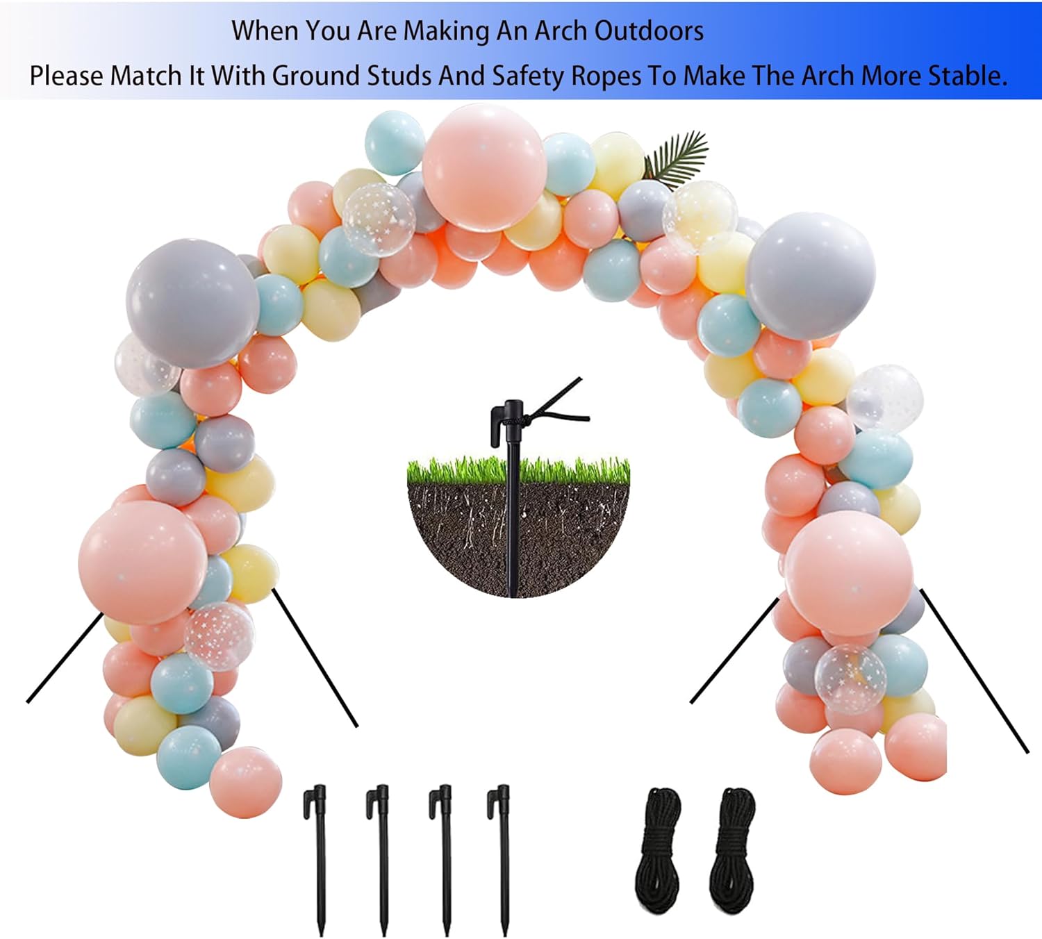 Balloon Arch, Innovation Large Sturdy Balloon Arch Kit,10Ft Wide & 9FT Tall Adjustable Balloon Stand with Water Fillable Bases, Manual Pump - for Wedding, Birthday, Baby Shower, Graduation