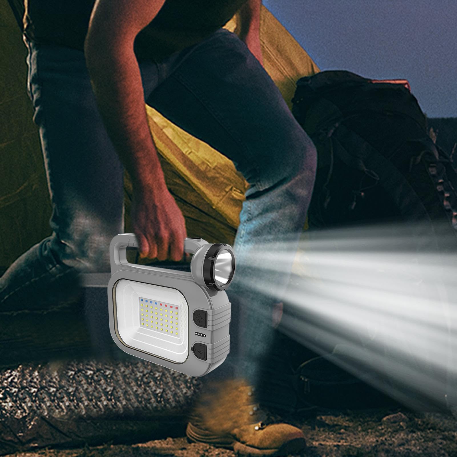 Lampa Campingowa Ładowana Latarka Turystyczna z Ładowaniem