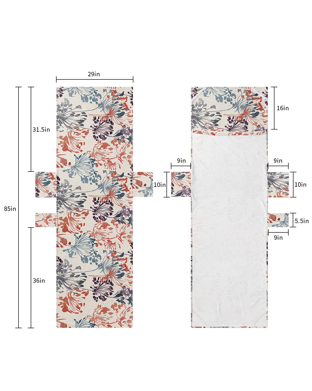 Red Green Brown Flowers Beach Lounge Chair Towel Cover, Soft Chaise Lounge Towel with Side Pockets Patio Pool Chairs Cover for Beach/Pool Sunbathing 29x85 Spring Floral Botanical Rustic