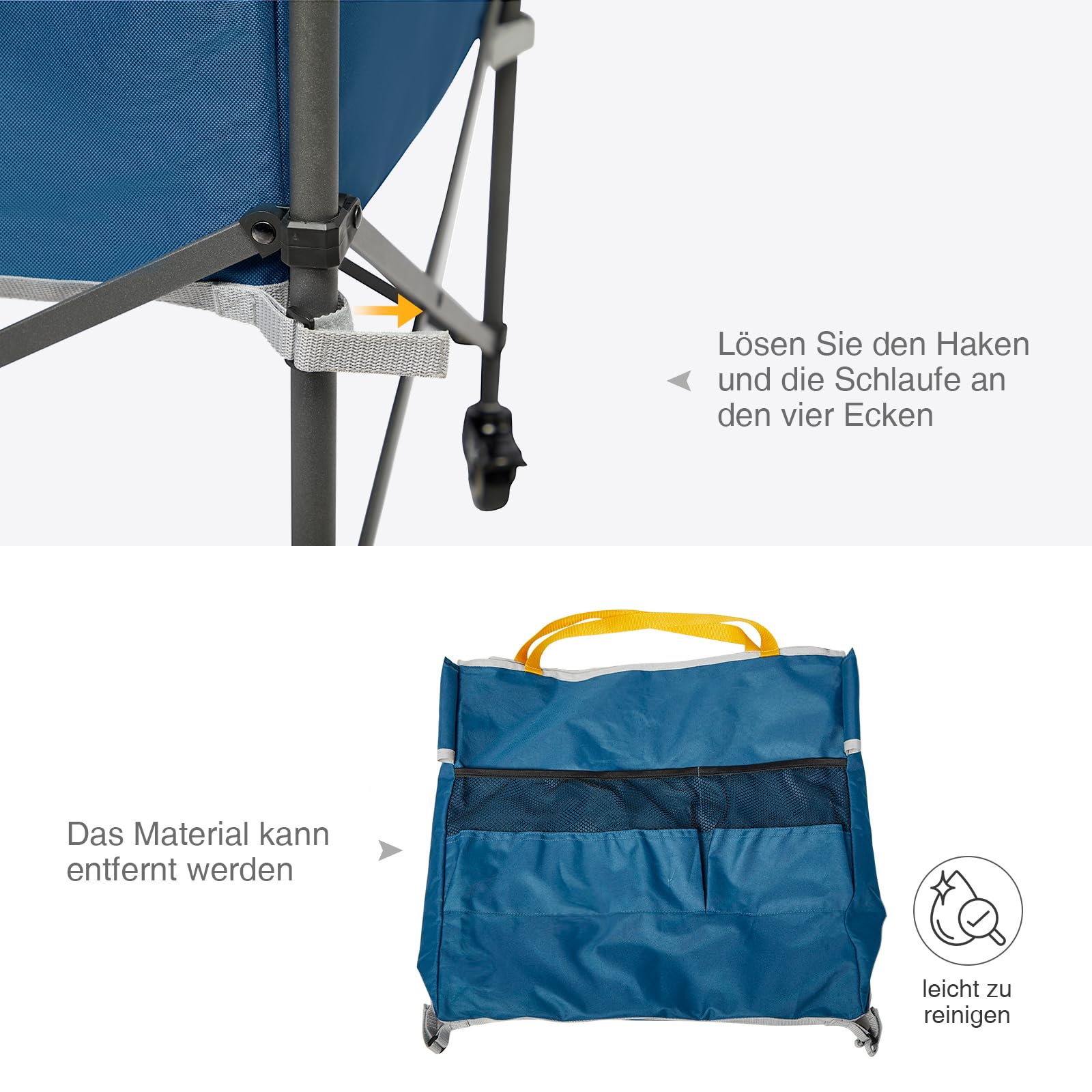 EVER ADVANCED Rolling Ballwagen faltbar mit Tragegurt Seitentasche Aufbewahrungswagen mit Rädern Sportgeräte 47x58x58cm für Volleyball Basketball Fußball Tennis Baseball
