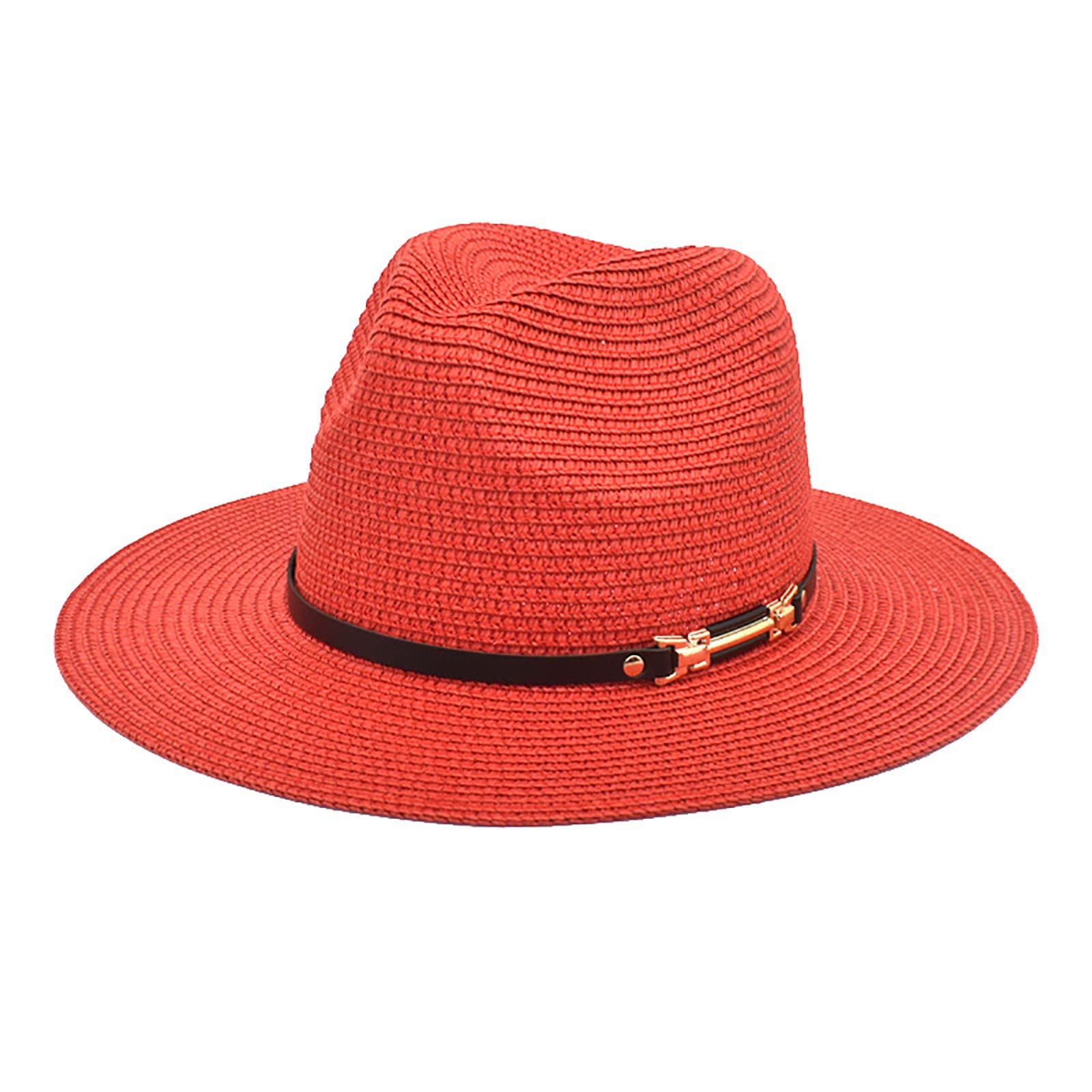 Desconocido Sombrero de paja de ala grande Sombrero de jazz de Panamá Fedora Señoras Playa de viaje Sombrero de sol Sombrero de pescador Sombrero de sol