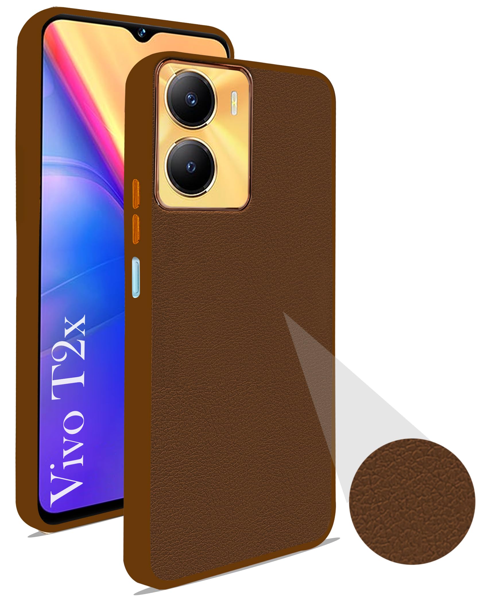 Jkobi Back Cover Case for Vivo T2x (Minimalist Professional Leather | Shockproof Metal Camera Protection | Brown) (B0CH393FQG) Amazon Price History, Amazon Price Tracker