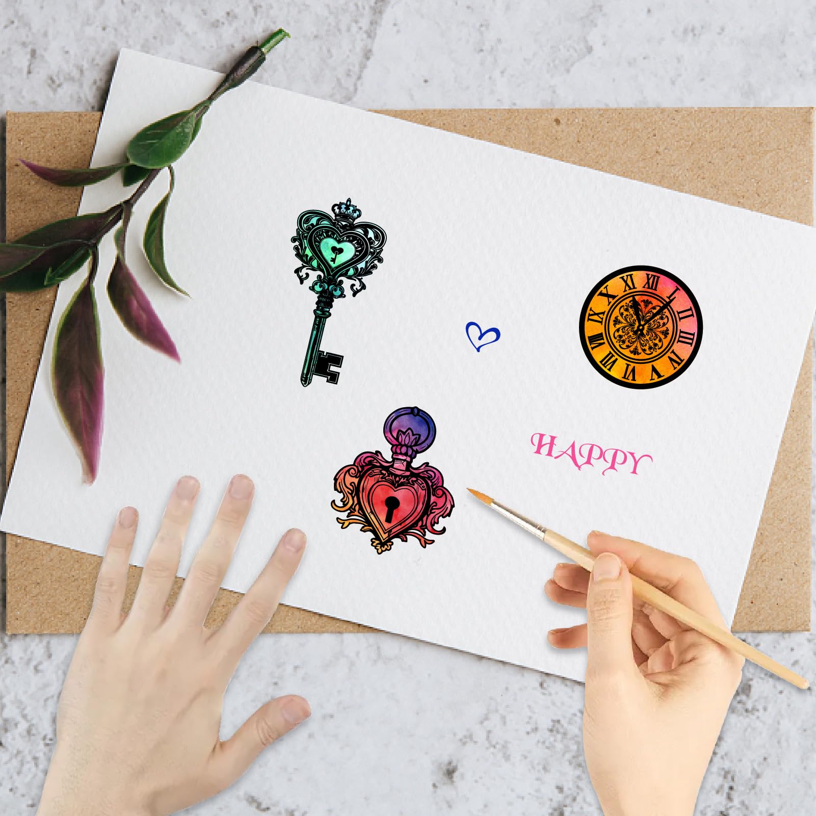 CRASPIRE Vintage Lock Key Clear Stamps Retro Clock Decorative Rubber Seal Stamp Gift Reusable Transparent Silicone for DIY Scrapbooking Journaling Card Making Invitation Sheet - Image 4