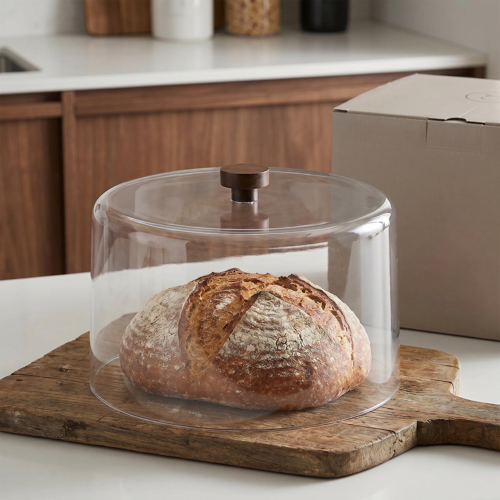 Zerodeko Cúpula para Pasteles Circulares de Plástico Transparente con Mango