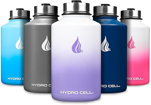 Miniatura 44 de HYDRO CELL Botella de agua aislada de acero inoxidable con pajilla, para bebidas frías y calientes, frasco de vacío de metal con tapa de rosca y