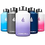 HYDRO CELL Stainless Steel Insulated Water Bottle with Straw - For Cold & Hot Drinks - Metal Vacuum Flask with Screw Cap and Modern Leakproof Sport Thermos for Adults (Lavender/White 64oz)