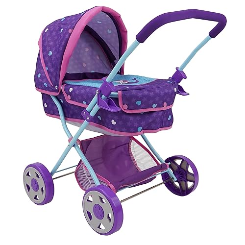 509 Crew: Muñeca Sirenita Carrito de Bebé - Juego de Simulación para Niños, Capota Retráctil Grande, Cesta de Compras y Cama Portátil Removible, Edades 3+ (T721028)