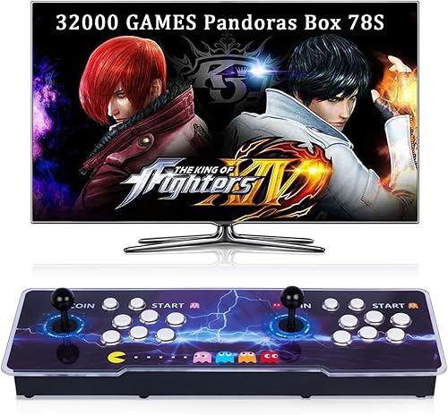 RegiisJoy 32000 en 1 Caja de Pandora 78S Consola de Juego Arcade Retro, Juego Mágico Modificado 3D para 4 Jugadores, Función de Buscar, Guardar,