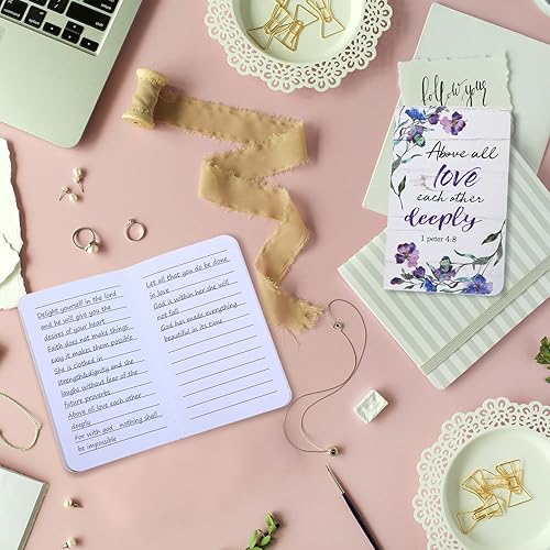 Vista 20 de Containlol 16 piezas de regalo de oración diaria de flores para mujeres, cuadernos de versículos de la Biblia, cuadernos rústicos florales