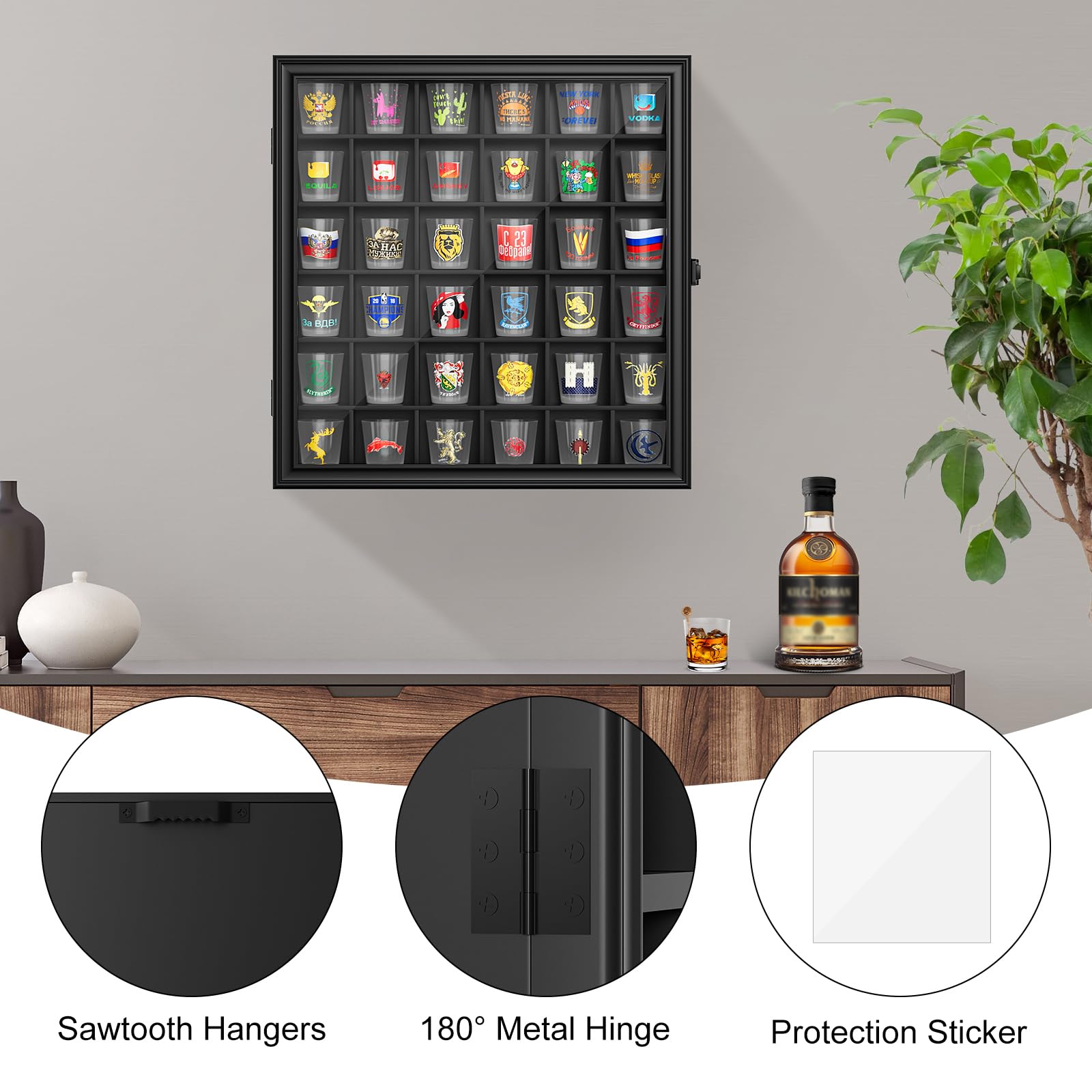 Amazon｜ショットグラスディスプレイケース、36スロットショットグラス