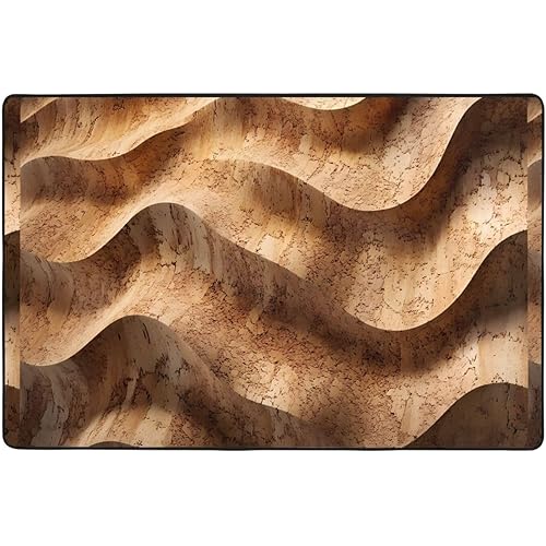 Cork Grain Texture Pattern Anti-Slip Floor mat Carpet Rug 36"x24" for Living Room Office Coffee Table Bed Balcony