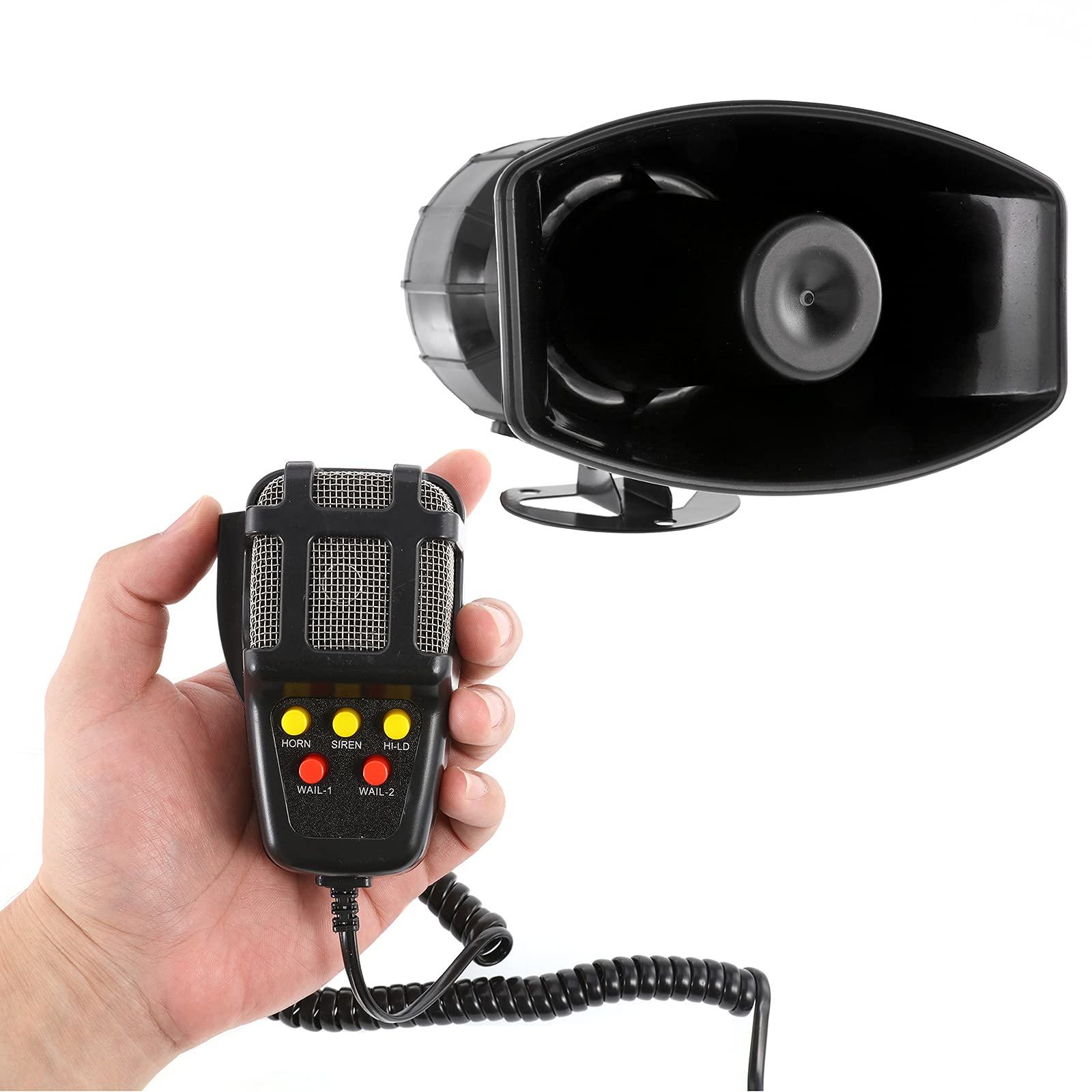 Buy IRONWALLS 100W 5 Tone Sound Car Siren Vehicle Horn with Mic PA