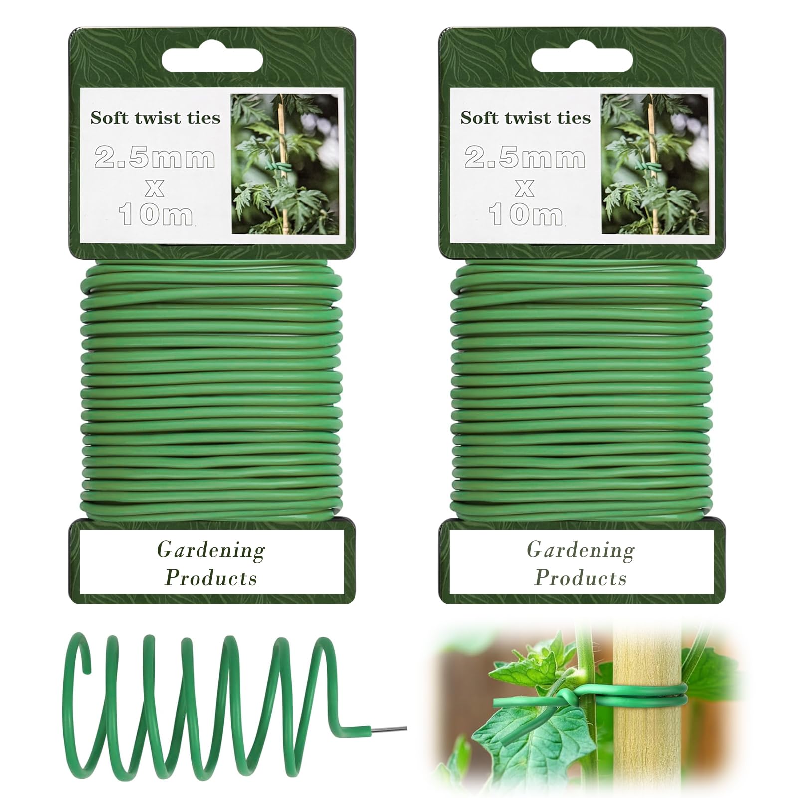 Garden Wire 2.5mm X 40 M: Green Plant Ties, Florist Wire for Gardening Climbing Plants, Vines, Shrubs and Flowers, for Organizing Cables, Crafts