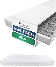 AM Qualitätsmatratzen Bonell Spring Mattress 90 x 200 cm - Made in Germany - Mattress 90 x 200 cm H3 H4 Anti Sweating - Temperature-Regulated Bonell Spring Mattress 19 cm High Oeko-Tex Certified