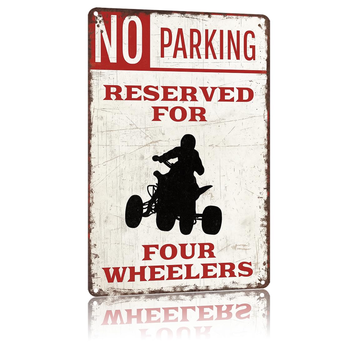 KWQDOZF Funny 8x12inch Four Wheelers Sign Aluminum Sign Wall Art