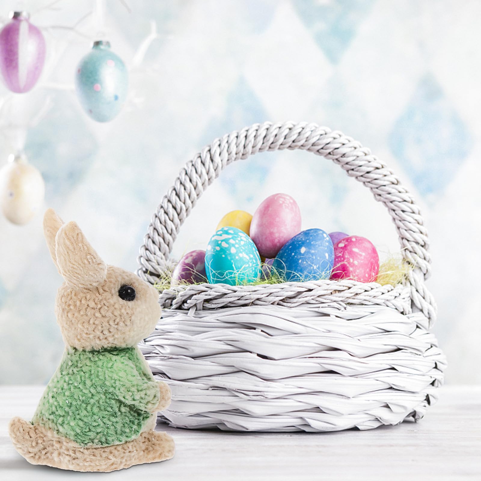 3 Piezas Figura de Conejo de Pascua de Resina