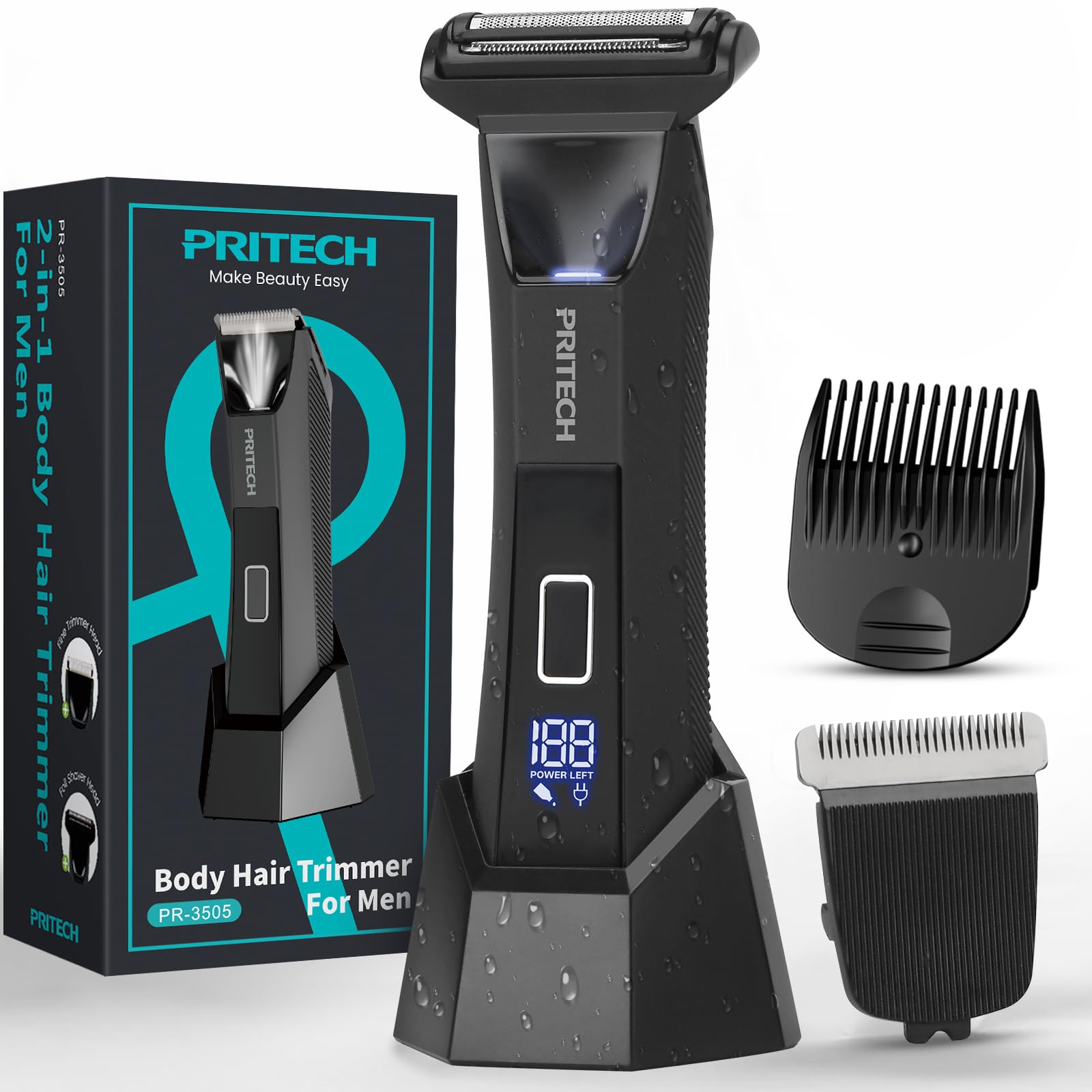 Amazon.com : PRITECH 2-in-1 Body Groomer for Men - Waterproof No