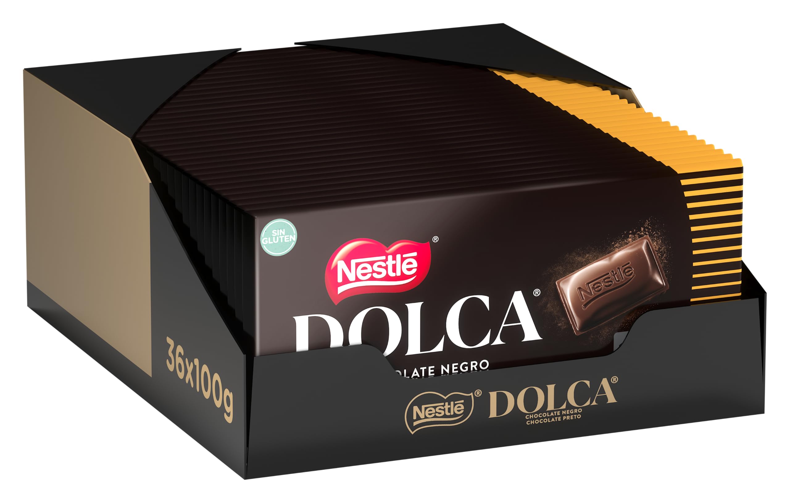 NESTLE DOLCA Chocolate NEGRO tableta 100g CAJA de 36 unidades