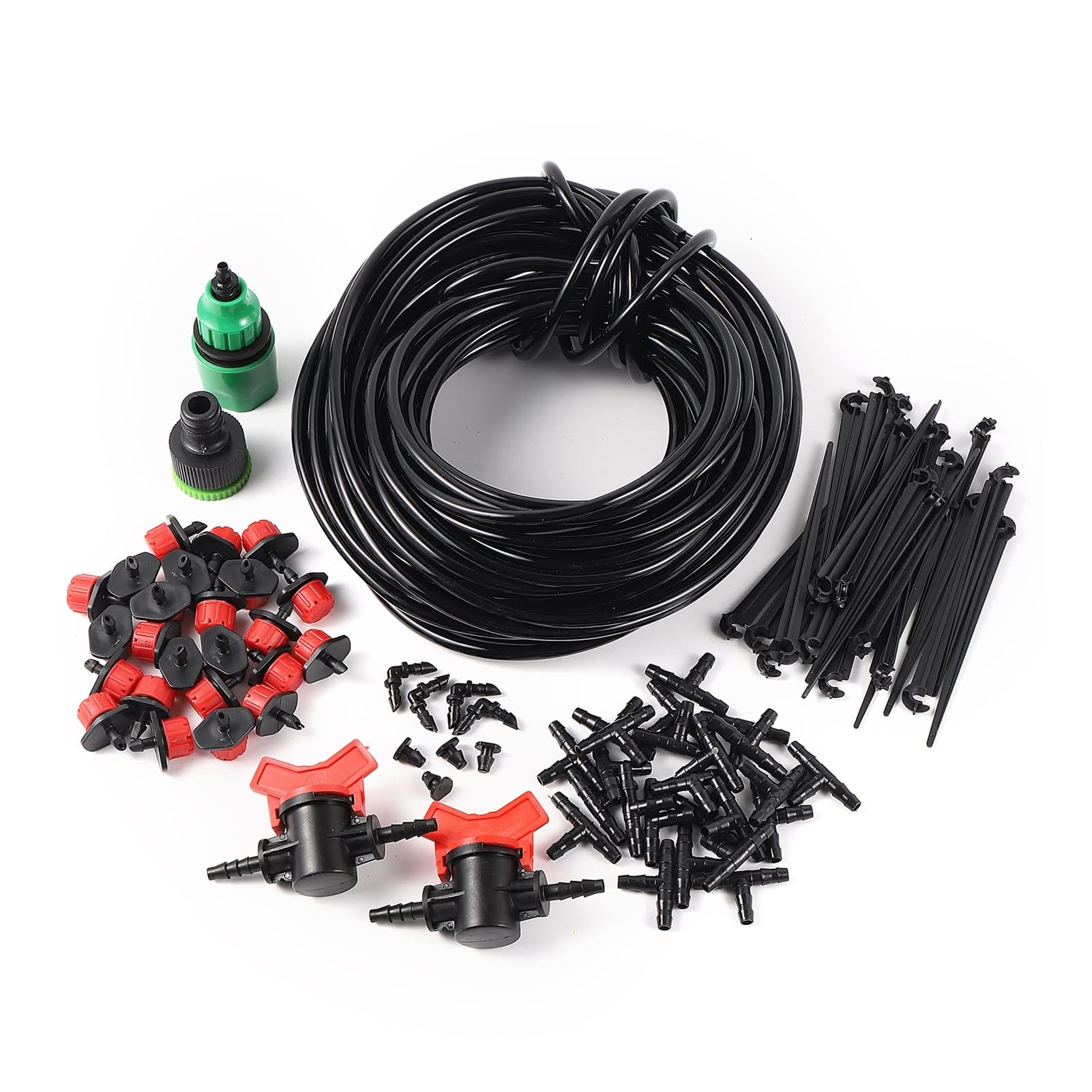 Zestaw do nawadniania kropelkowego DIY ogrodowy system nawadniania kropelkowego regulowany zestaw wody kroplujący automatyczne nawadnianie 4/7 mm zestaw montażowy węża (kolor: zestaw 40 m)