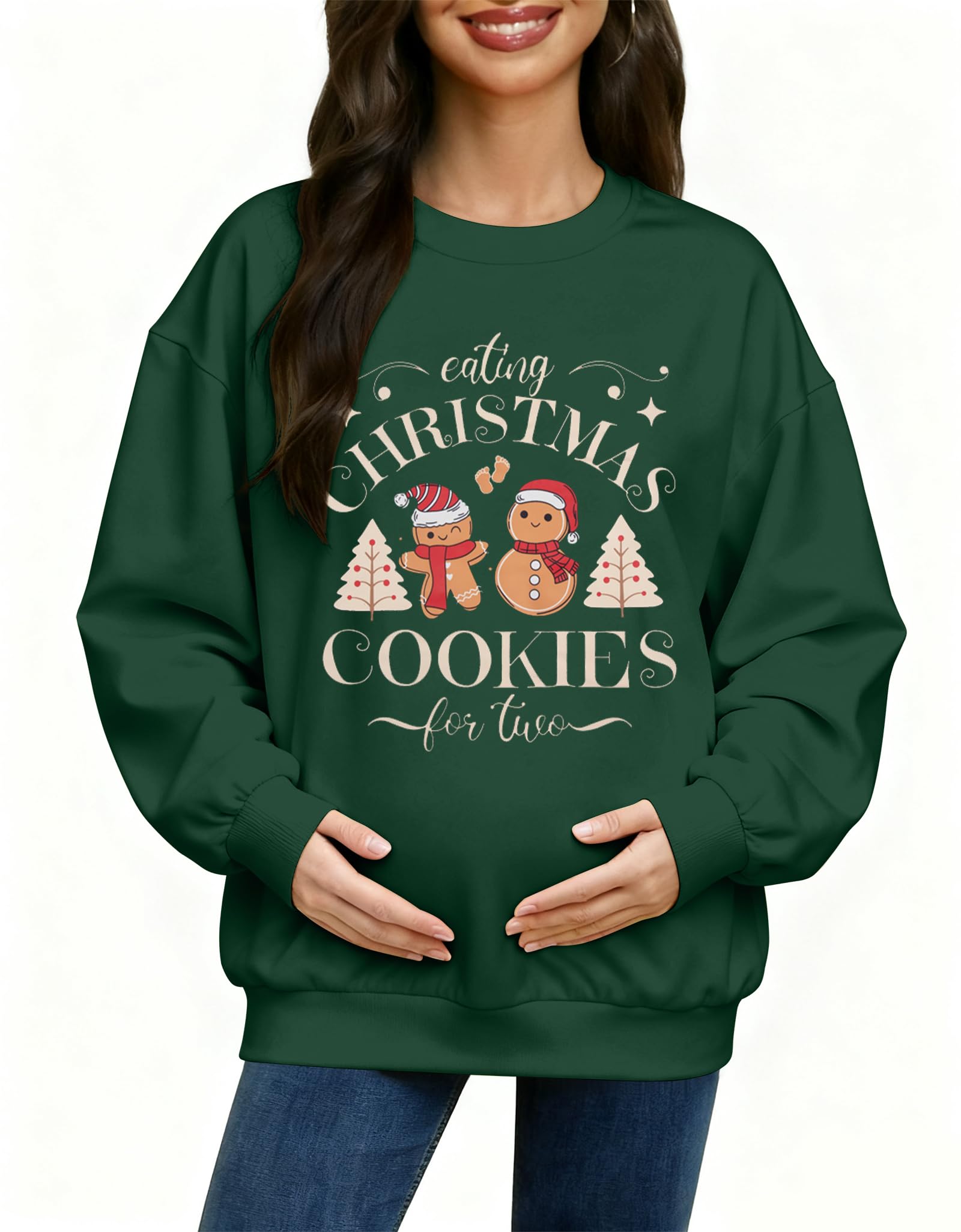 ASTANFY Damen-Pullover für Schwangerschaft, Weihnachten, langärmlig