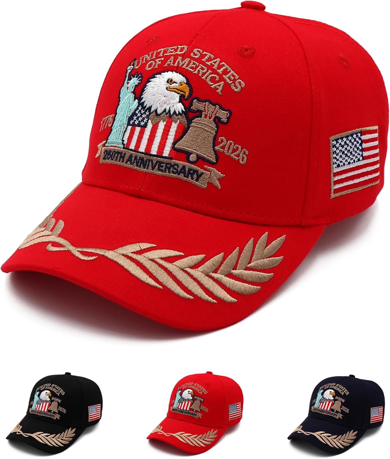 250 Anniversary USA Hat, Adjustable Embroidered 1776-2026 Commemorative Hat,250 American Hat for Men Women
