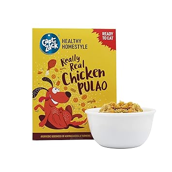 Captain Zack Puppy & Adult Wet Gravy Dog Food | 100gm (1 Pack) | Ready to Eat Dog Wet Food | Cut, Pour & Eat | Chicken Pulao | Calms & Boosts Immunity | No Preservatives | Healthy Homestyle