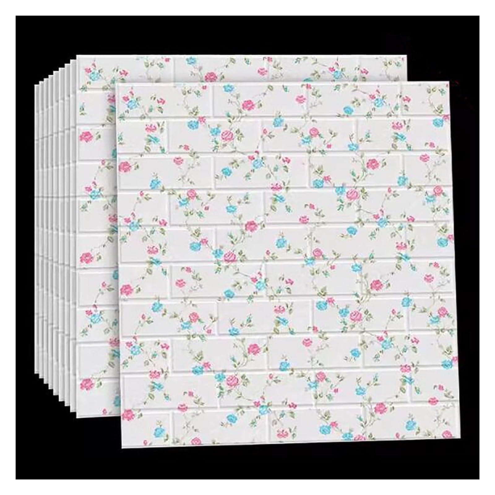 LKLNKVL self-adhesive wallpaper, Wall Panel，10Pcs Sticker Faux Panels Indoor Decor Foam Tiles 3D Art Peel(D)