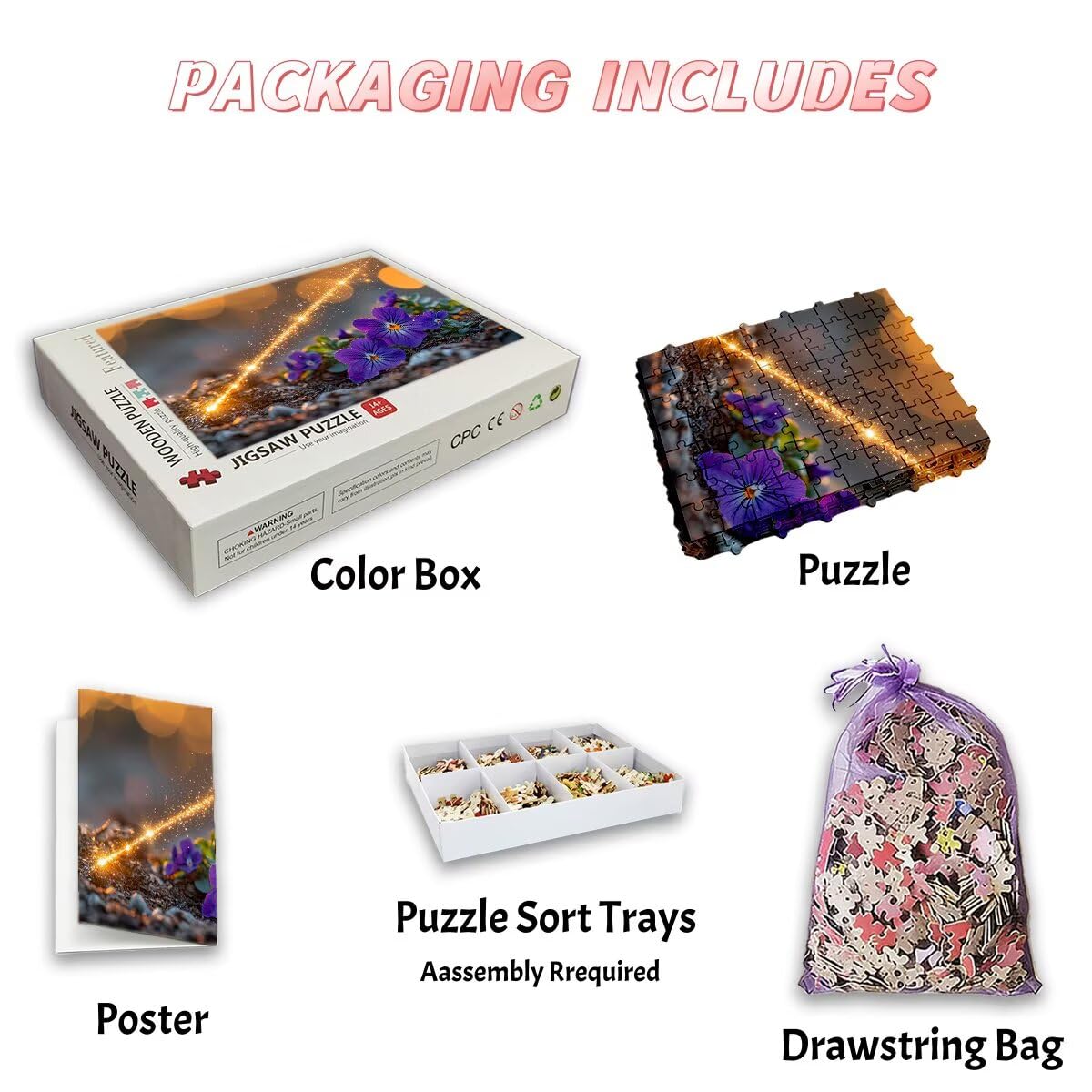 Puzzle 5000 sztuk kwiat, Dream Puzzle, Puzzle 5000 Dorosłych, Puzzle dla dorosłych z pudełkiem prezentowym, drewniane puzzle wyzwanie dla całej rodziny, oryginalne prezenty dla kobiet Decor -2682