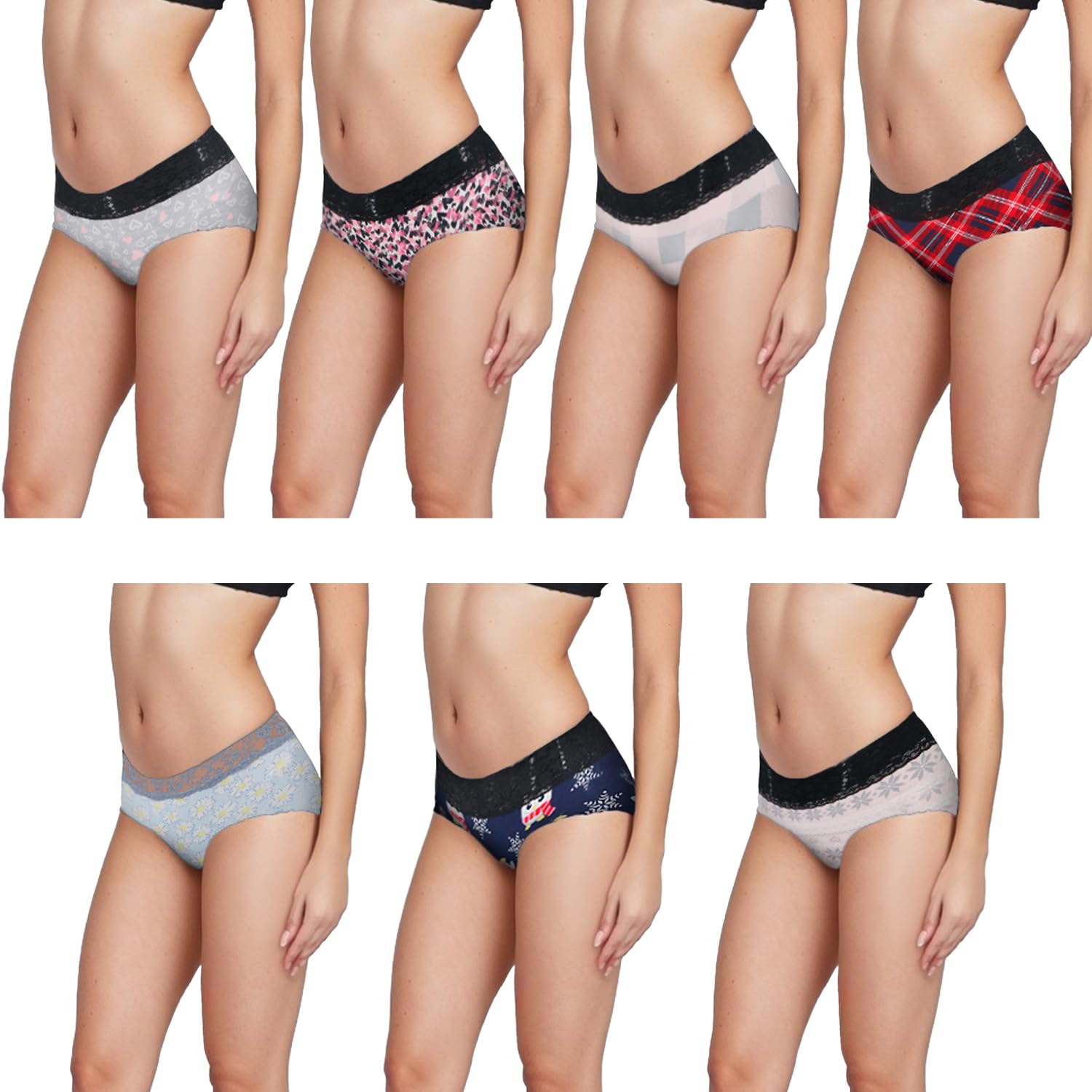 Women Polyester High Waist with Full Coverage Inside Elastic & Finish in Breathable Polyester Fabric & Super Soft Elastics Panty (Pack of 7 Multicolor)-image-22